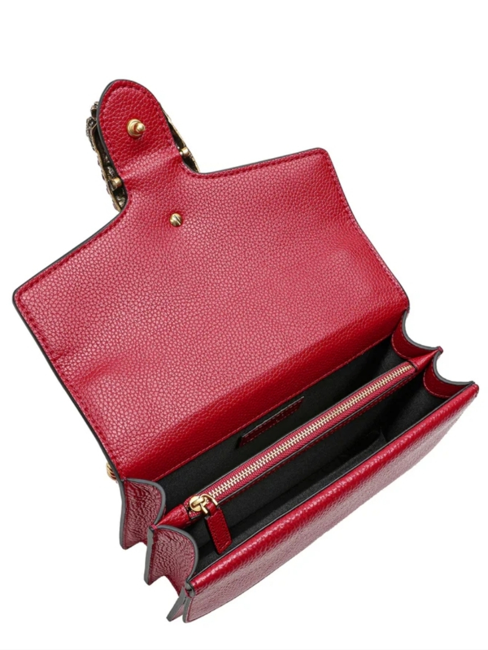 NWT Tiffany & Fred Purse Crystal Dragon Crossbody Shoulder Bag Red Leather - Picture 4 of 16